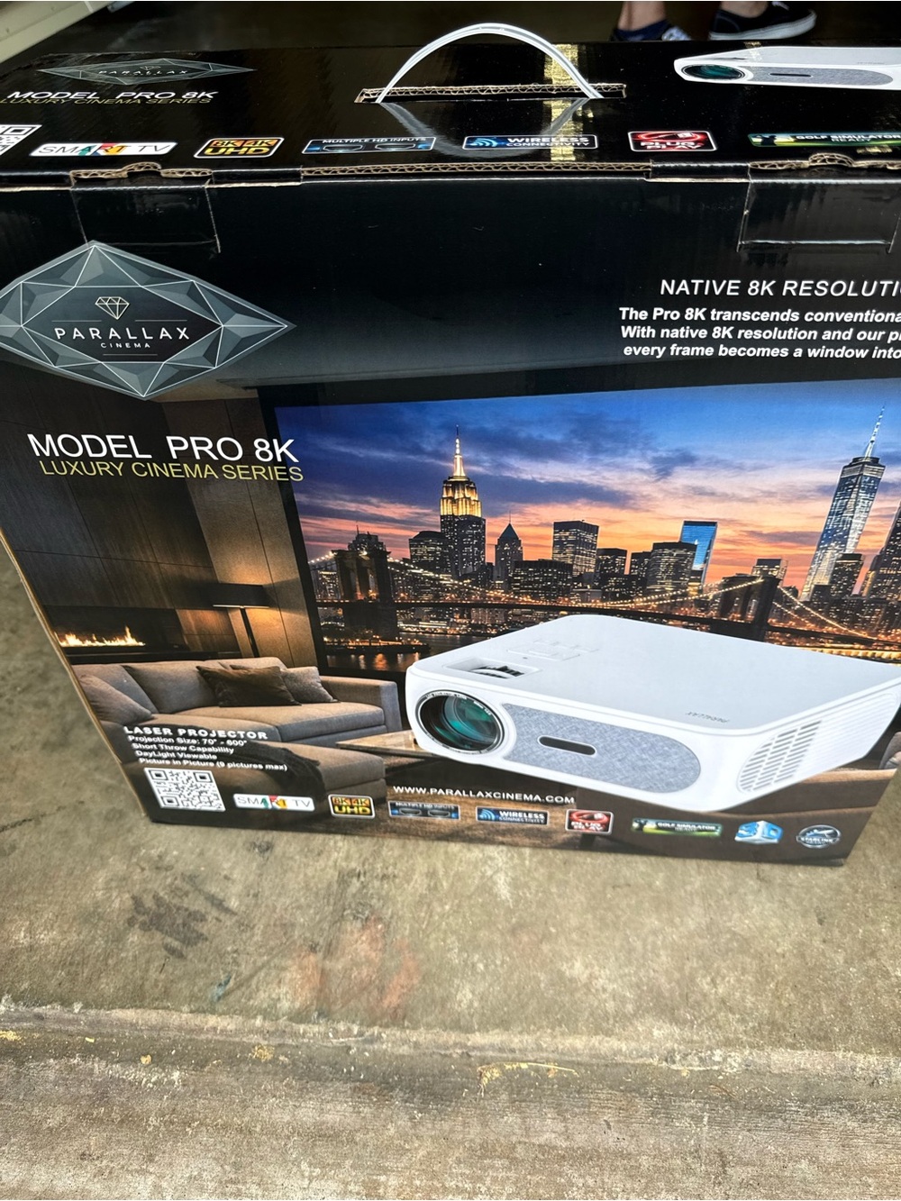 Parallax Cinema Model Pro 8K Luxury Cinema Projector - White